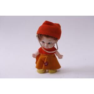 Uneeda, 1960s, Pee Wee, Small Doll, Red and Orange Outfit, ~ 250724-WH 1323